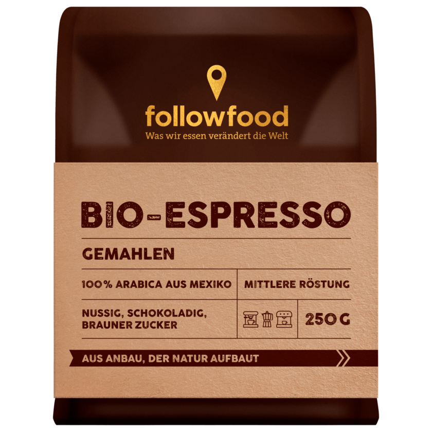 followfood Bio Espresso gemahlen 250g